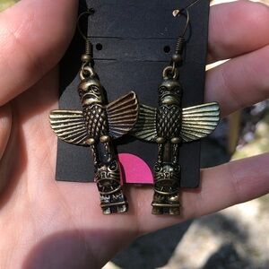 Simple Bronze Totem Earrings